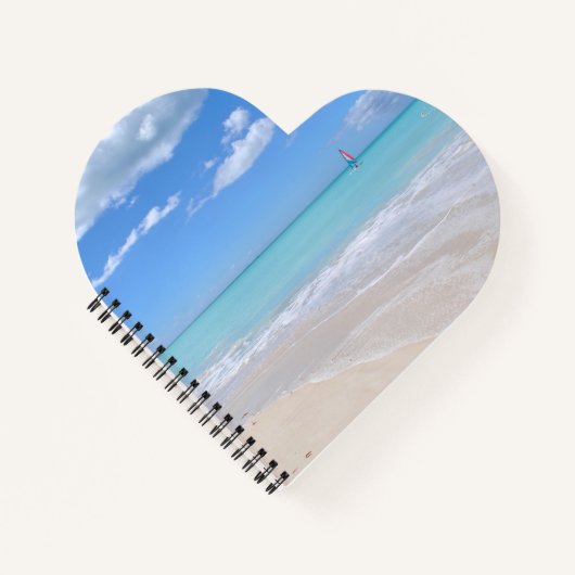 Zicht op zee vanaf het strand notitieboek (Voorkant)