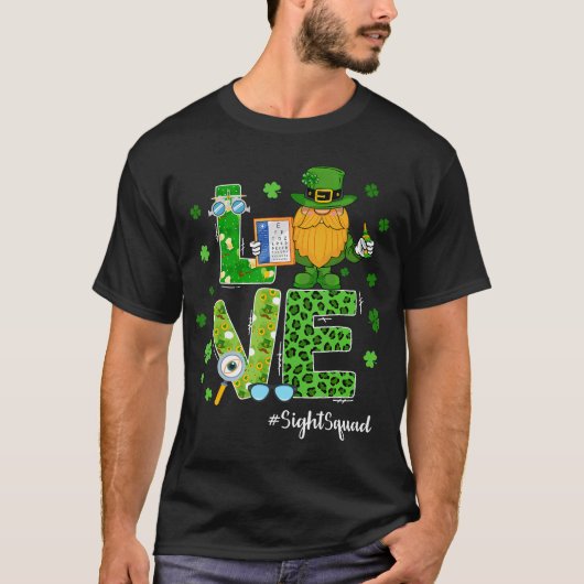 Zicht squad St. Patrick's Day kabouter optometrist T-shirt (Voorkant)