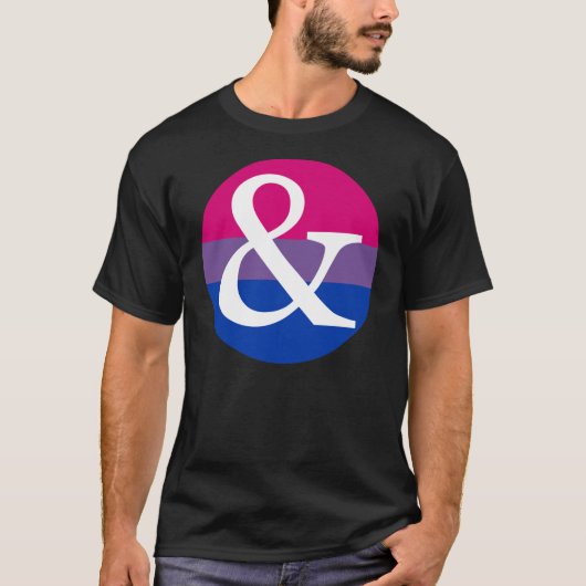 Zichtbaarheid bi: Ja, beide (ontwerp 23: "&") T-shirt (Voorkant)
