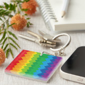 “Zichtbaarheid” – Een Abstract Pride-patroon #1 Sleutelhanger (Voorkant Rechts)