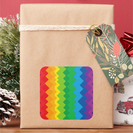 “Zichtbaarheid” – Een Abstract Pride-patroon #1 Vierkante Sticker (Feestdagen)