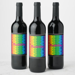 “Zichtbaarheid” – Een Abstract Pride-patroon #1 Wijn Etiket
