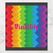 “Zichtbaarheid” – Een Abstract Pride-patroon #1 Wijn Etiket (Enkel label)