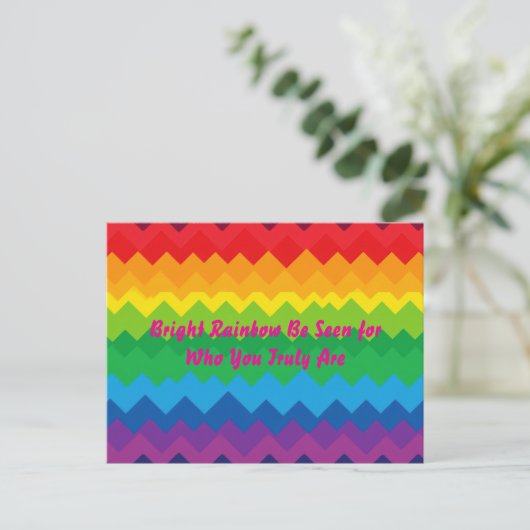 “Zichtbaarheid” – Een Abstract Pride-Patroon Briefkaart (Staand voorkant)