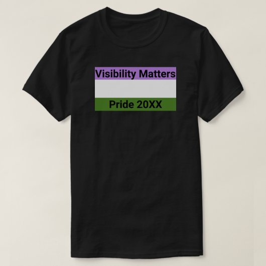 Zichtbaarheid is belangrijk Genderqueer Pride vlag T-shirt (Design voorkant)