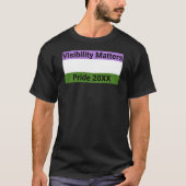 Zichtbaarheid is belangrijk Genderqueer Pride vlag T-shirt (Voorkant)
