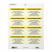 Zichtbare bedrijfsnaam op gele verzendlabel (Full Sheet)