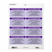 Zichtbare bedrijfsnaam op paarse verzendlabel (Full Sheet)