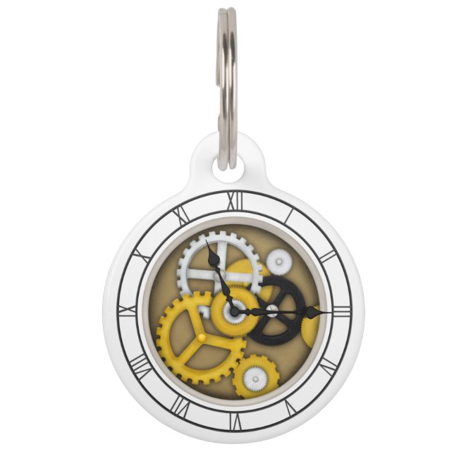Zichtbare Clockwork 3-D Visual Illusion Clock Art Huisdierpenning (Voorkant)