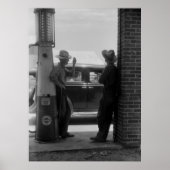 zichtbare gaspomp en auto's van 1940 poster (Voorkant)