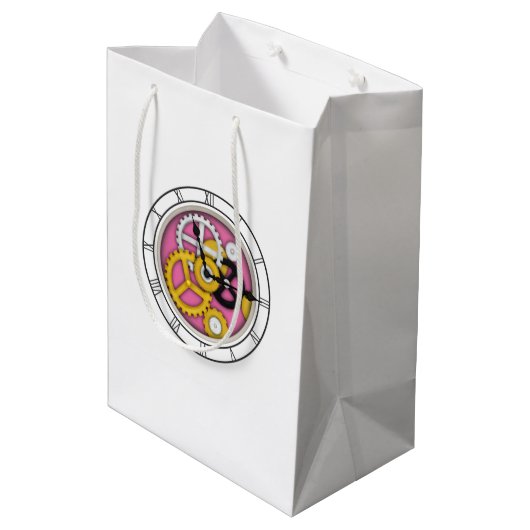 Zichtbare klokwerkillusie Fantasievolle klok kunst Medium Cadeauzakje (Achterkant Gekanteld)