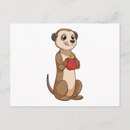 Zichtbare meerkat met appel briefkaart (Voorkant)