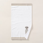 Zichtbare stokstaartje op Beige & Wit Bad Handdoek (Handdoek)