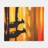 Zichthond Zonsopgang Fleece Deken (Voorkant (Horizontaal))