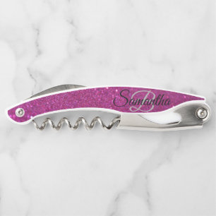 Zichzelf Stijlvol Monogram Glitter Kelner Kurkentr Kurkentrekker