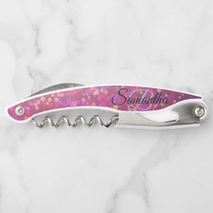 Zichzelf Stijlvol Monogram Glitter Kelner Kurkentr Kurkentrekker