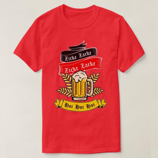 Zicke Zacke Hoi - Funny Germany Flag Oktoberfest G T-shirt (Design voorkant)