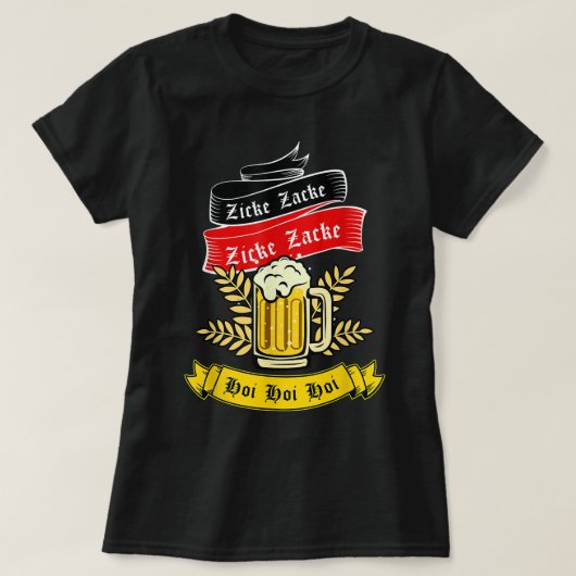 Zicke Zacke Hoi - Funny Germany Flag Oktoberfest G T-shirt (Design voorkant)