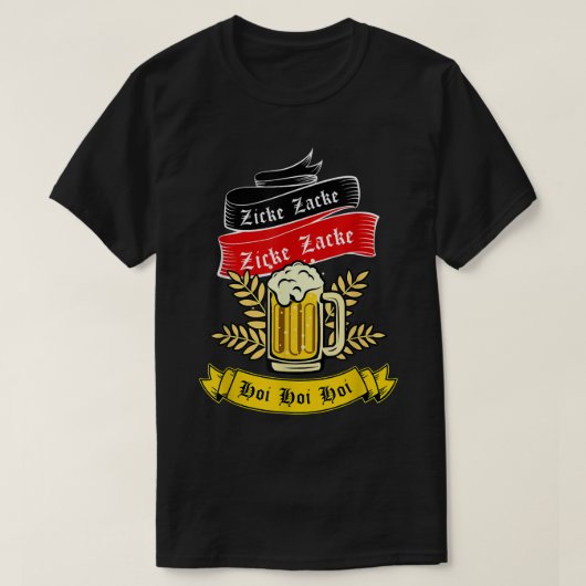 Zicke Zacke Hoi - Funny Germany Flag Oktoberfest G T-shirt (Design voorkant)