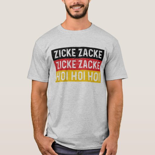 Zicke Zacke Hoi Oktoberfest Duitse vlag Grappig T-shirt (Voorkant)