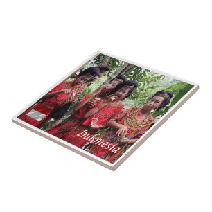 zID009 Indonesische MEISJES, Indonesië, Azië, Tegeltje