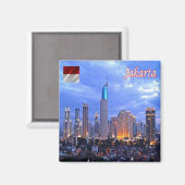 zID012 JAKARTA skyline, Indonesia, Asia, Fridge Magneet (Voorkant / Achterkant)