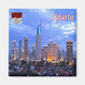 zID012 JAKARTA skyline, Indonesia, Asia, Fridge Magneet (Voorkant)