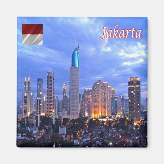 zID012 JAKARTA skyline, Indonesia, Asia, Fridge Magneet (Voorkant)