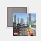 zID014 JAKARTA autovrije dag, Indonesië, Fridge Magneet (Voorkant / Achterkant)