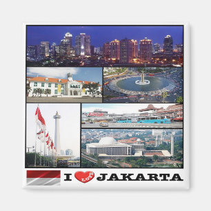 zID017 i love JAKAR collage, Indonesia, Fridge Magneet