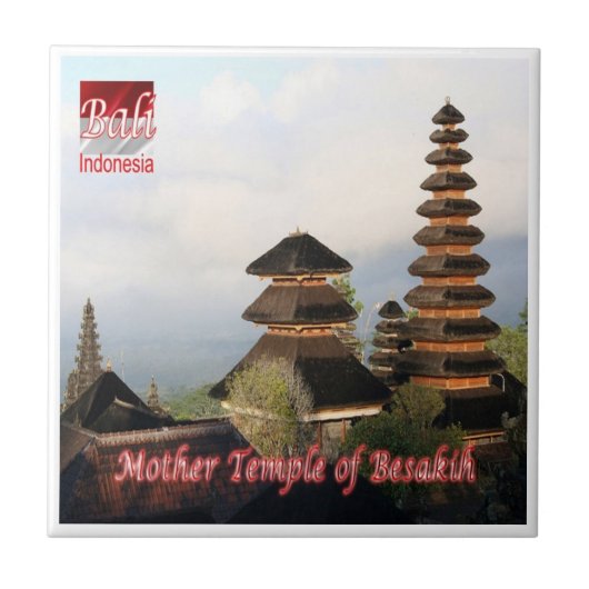 zID018 Moeder Tempel van BESAKIH, BALI, Tegeltje (Voorkant)