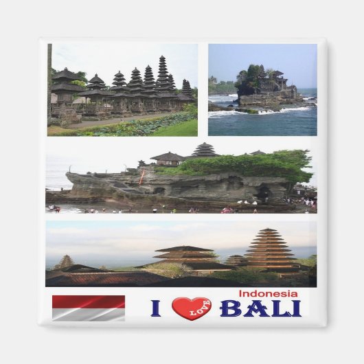 zID022 i love BALI collage, Indomesia Asia, Fridge Magneet (Voorkant)