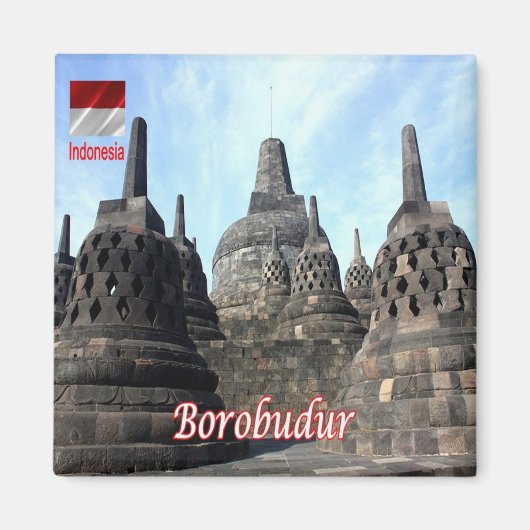 zID024 BOROBUDUR, Indonesia, Asia, Fridge Magneet (Voorkant)