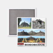 zID026 BOROBUDUR, Indonesië, Azië, Fridge Magneet (Voorkant / Achterkant)