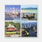 zID027 BORNEO Mosque Omar Ali, Indonesië, Fridge Magneet (Voorkant)