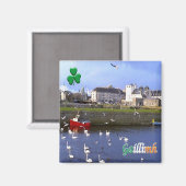 zIE005 GALWAY GAILLIMH, Ierland, Koelkast Magneet (Voorkant / Achterkant)