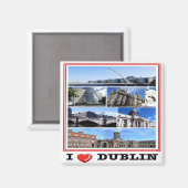 zIE009 DUBLIN I Love, Mozaïek Ierland, Koelkast Magneet (Voorkant / Achterkant)