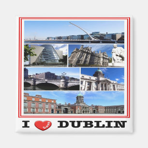 zIE009 DUBLIN I Love, Mozaïek Ierland, Koelkast Magneet