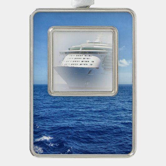 Zie Aangepaste verzending Zee Verzilverd Omlijst Ornament (Voorkant)