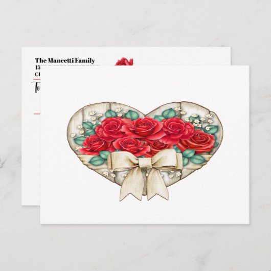 Zie achterkant - Roos hart Briefkaart (Voorkant / Achterkant)