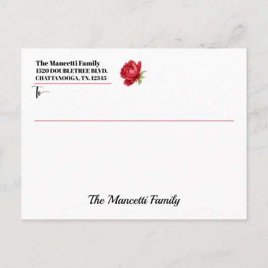 Zie achterkant - Roos hart Briefkaart (Achterkant)