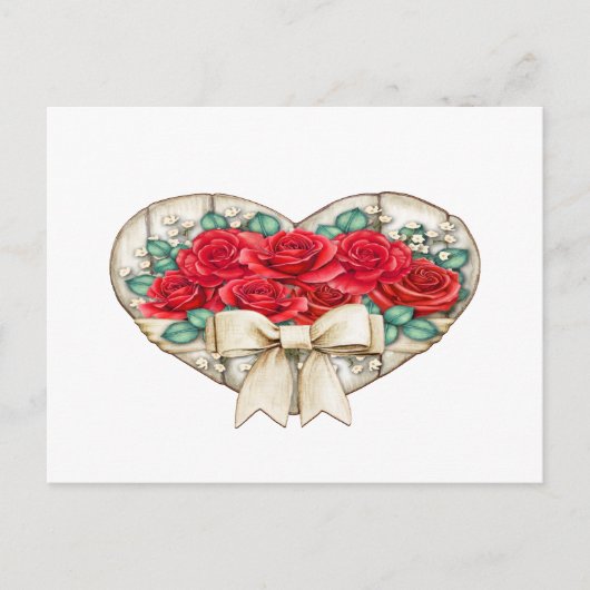 Zie achterkant - Roos hart Briefkaart (Voorkant)