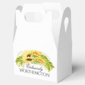 Zie Achterzijde - Zonnebloem Aangepaste Gable Favo Bedankdoosjes (Geopend)