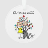 Zie Afbeelding Ouderen Paar, kattenAcrylOrnament Ornament (achterkant)