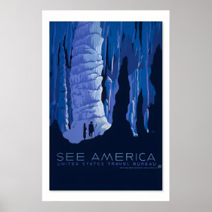 Zie Amerika Grotten 1930s Vintage Stijl Werken Poster