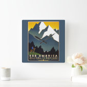 Zie Amerika - heet in Montana welkom Vierkante Klok (Huis)