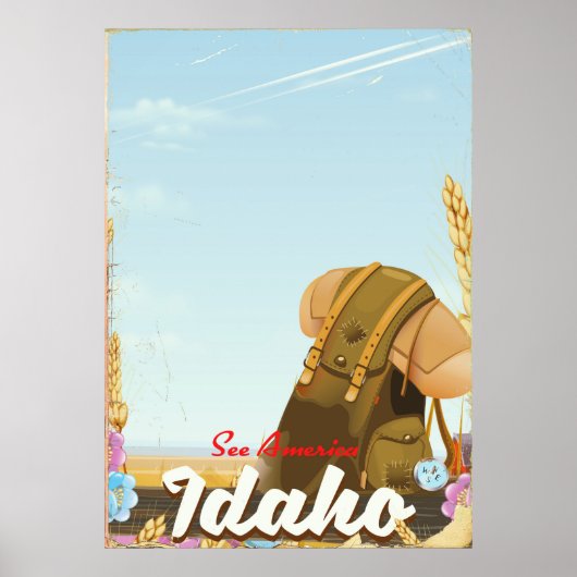 Zie Amerika - Idaho backpack-reisposter Poster (Voorkant)