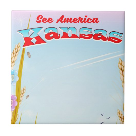 Zie Amerika! - Kansas Tegeltje (Voorkant)
