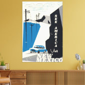 Zie Amerika - New Mexico Vintage reisposter Canvas Afdruk (Insitu (Woonkamer))