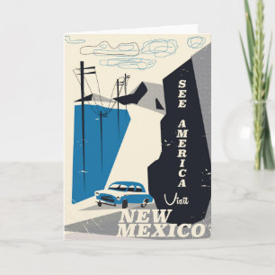 Zie Amerika - New Mexico Vintage reisposter Feestdagen Kaart